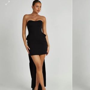 MEREDITH Strapless Bow Mini Dress - Black